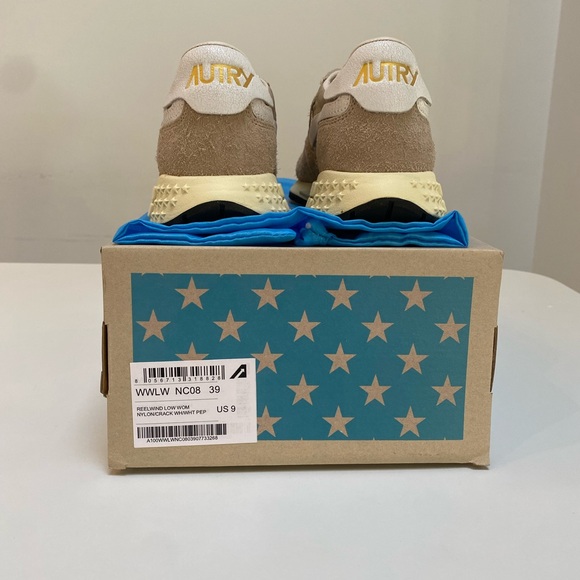 Autry Women’s Reelwind Low Sneaker Nylon/Suede Tan Brown/White sz 39 New in Box - Picture 6 of 8